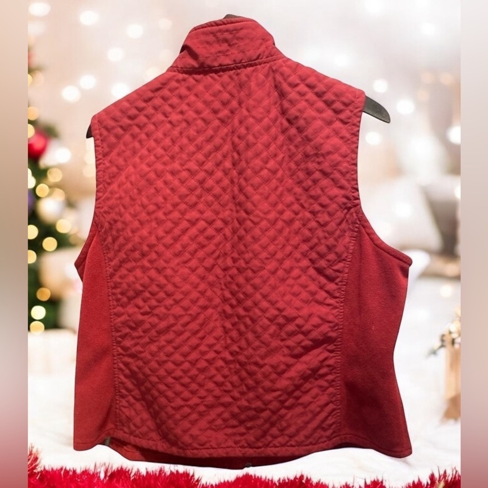 🌟 Columbia Lined Zip Front Red Vest, Sz XL Women’s lightweight technical - Picture 12 of 14